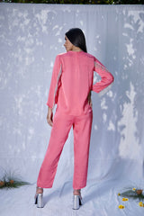 Mitaliwadhwa Peach Athleisure Set with Metallic Tassels