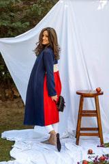Mitaliwadhwa Red and blue overcoat