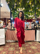 Mitaliwadhwa Red Luxe Knot Top