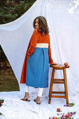 Mitaliwadhwa Rust & Blue Overcoat