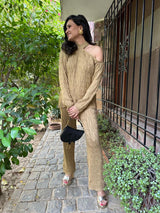 Mitaliwadhwa Tan Sweater Set