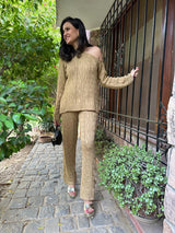 Mitaliwadhwa Tan Sweater Set