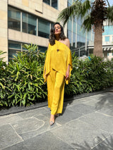 Mitaliwadhwa Yellow off shoulder set
