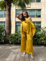 Mitaliwadhwa Yellow off shoulder set