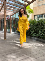 Mitaliwadhwa Yellow off shoulder set
