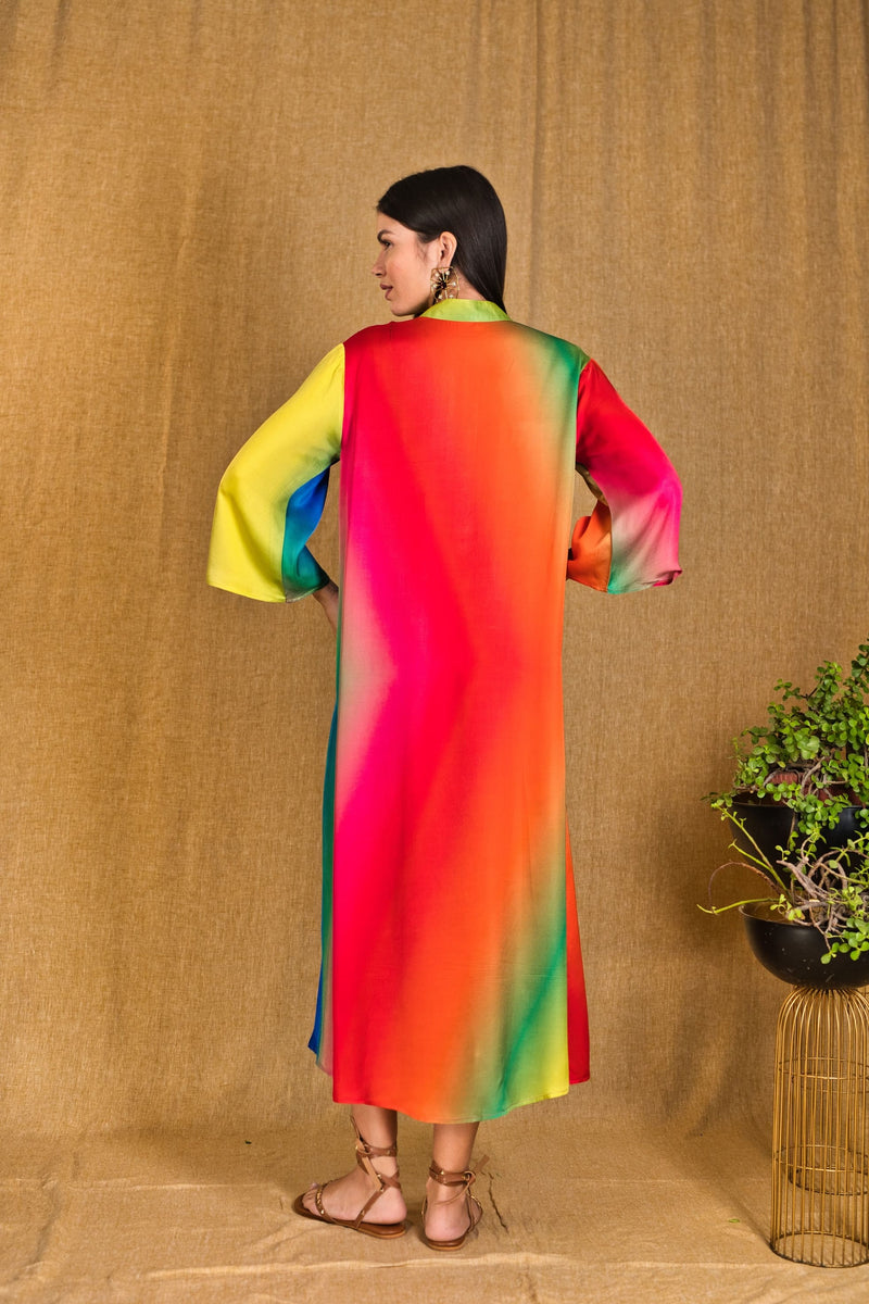 Custom print Ombré kurta dress