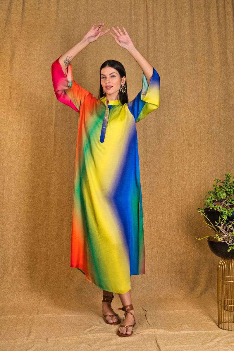 Custom print Ombré kurta dress