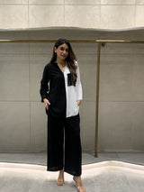 Mitaliwadhwa Black and White Linen Set