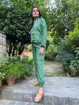 Mitaliwadhwa Bottle Green cargo set