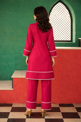 Mitaliwadhwa Camron cotton hot pink tunic set