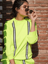 Mitaliwadhwa Cotton Knit Neon Fleece Sweatshirt Set