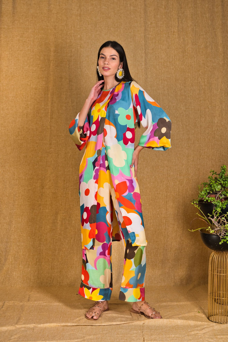 Mitaliwadhwa Custom print flower overlap set