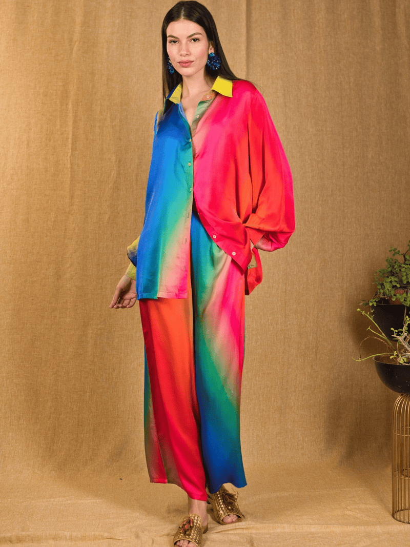 Mitaliwadhwa Custom print Ombre Shirt set