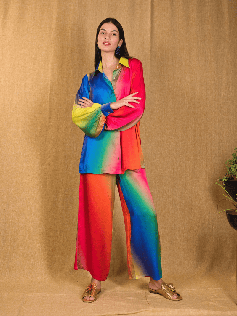 Mitaliwadhwa Custom print Ombre Shirt set