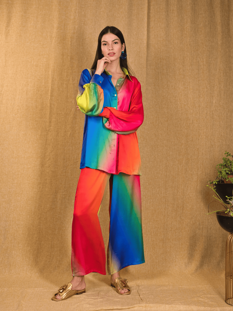 Mitaliwadhwa Custom print Ombre Shirt set