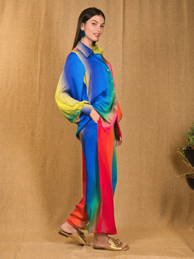 Mitaliwadhwa Custom print Ombre Shirt set