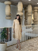 Mitaliwadhwa Dress Beige cotton schiffli dress 2.0