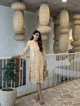 Mitaliwadhwa Dress Beige cotton schiffli dress 2.0