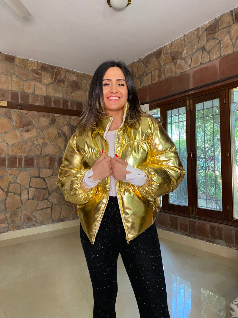 Mitaliwadhwa Gold bomber jacket