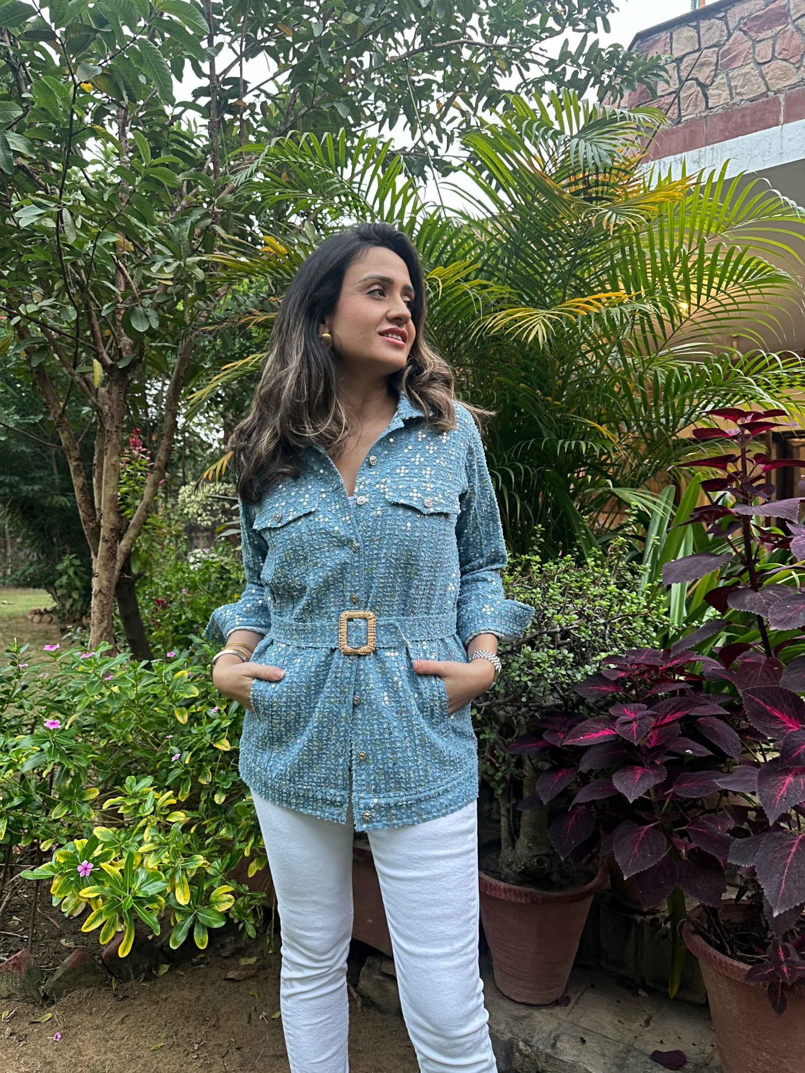 LIGHT DENIM SHIRT shiun xs わむう Light Blue Denim Shirt