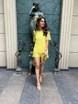 Mitaliwadhwa Neon lime shorts set