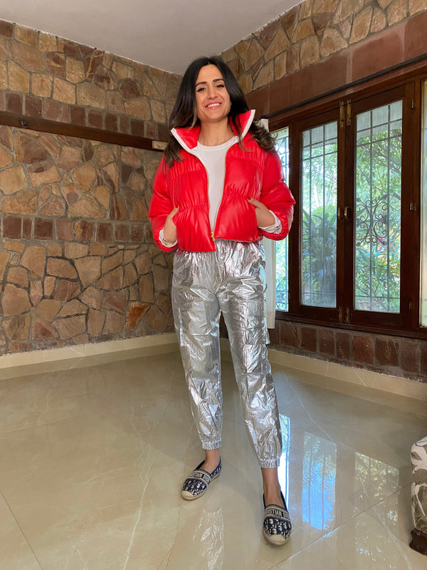 Mitaliwadhwa Red bomber jacket