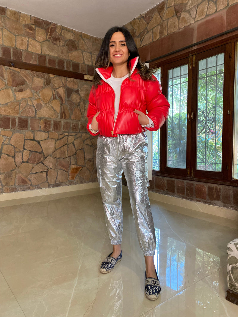 Mitaliwadhwa Red bomber jacket