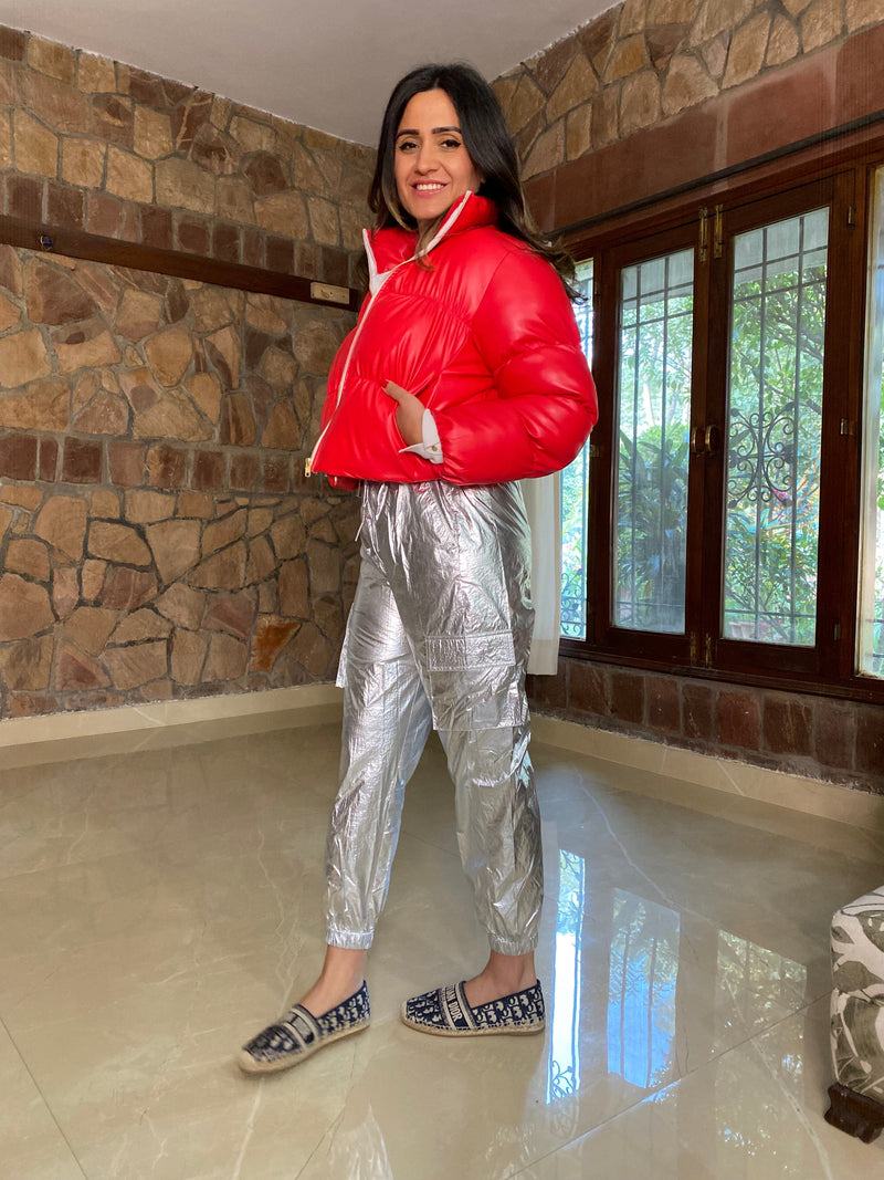 Mitaliwadhwa Red bomber jacket