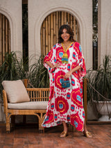 Mitaliwadhwa Red Ikat kaftan