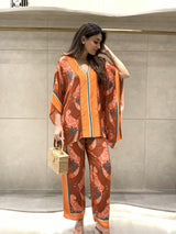 Mitaliwadhwa Tiger print one kaftan set