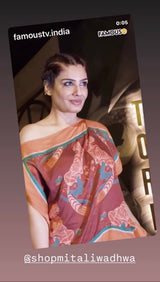 Mitaliwadhwa Tiger print one shoulder set