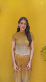 Shirley Ombre Pleated Co-ord Set - Yellow