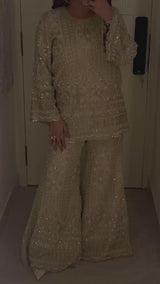 Anushka Khurana Maini in Gold Embroidered Sharara Set
