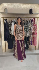 MW One-shoulder Cape Set - Maroon & Gold