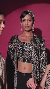 MW One-shoulder Cape Set - Black and Gold