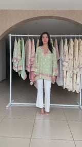Reyna Gara Rose Dust Top - Sage Green