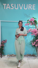 Sandara Smocked Co-ord Set - Mint Green