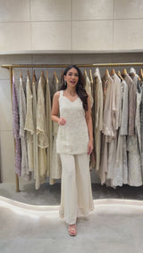 Inaaya Incut Cutdana Embroidered Sharara Set - Ivory