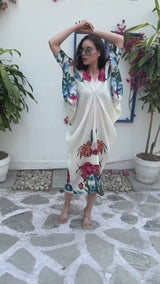 Kimono Kitsch Botanical Dress- Black