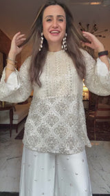 Mitali Wadhwa in Inaari White embroidered Sharara set