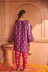 Tasuvure Banarasi Begum Tunic Set - Pink and Purple