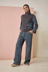 Tasuvure Daryl Denim Co-ord Set - Blue & Grey