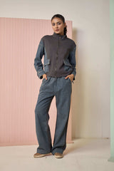 Tasuvure Daryl Denim Co-ord Set - Blue & Grey