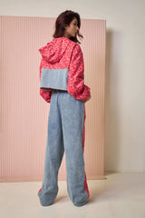 Tasuvure Daryl Denim Printed Co-ord Set - Pink & Blue
