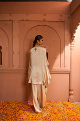 Tasuvure Kiri Patch Work Kaftan Top With Flared Pant - Nude