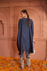 Tasuvure Reyna Gara Glazed Kaia Kaftan Top with Pants - Midnight Blue
