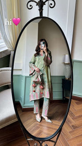 Tasuvure Tissue 3 Piece Kurta Set - Green