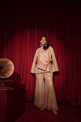 Tasuvure X MW Aaina Ada Mirror Cape Set - Ivory