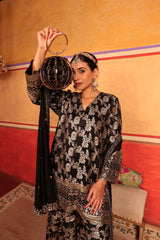 Tasuvure X MW Banarasi Begum Sharara Set - Black