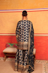 Tasuvure X MW  Banarasi Begum Sharara Set - Blue